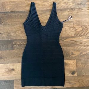 Herve Leger black mini dress